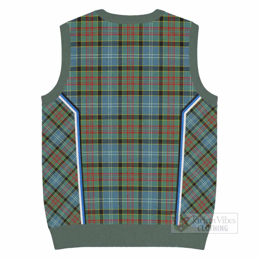 Cathcart Tartan Crest Knitted V-Neck Vest Scotland Coat of Arm Flag Style - Tartan Vibes Clothing