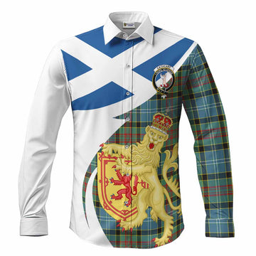 Cathcart Tartan Crest Lion Rampant Long Sleeve Button Shirts Classic Scottish Style