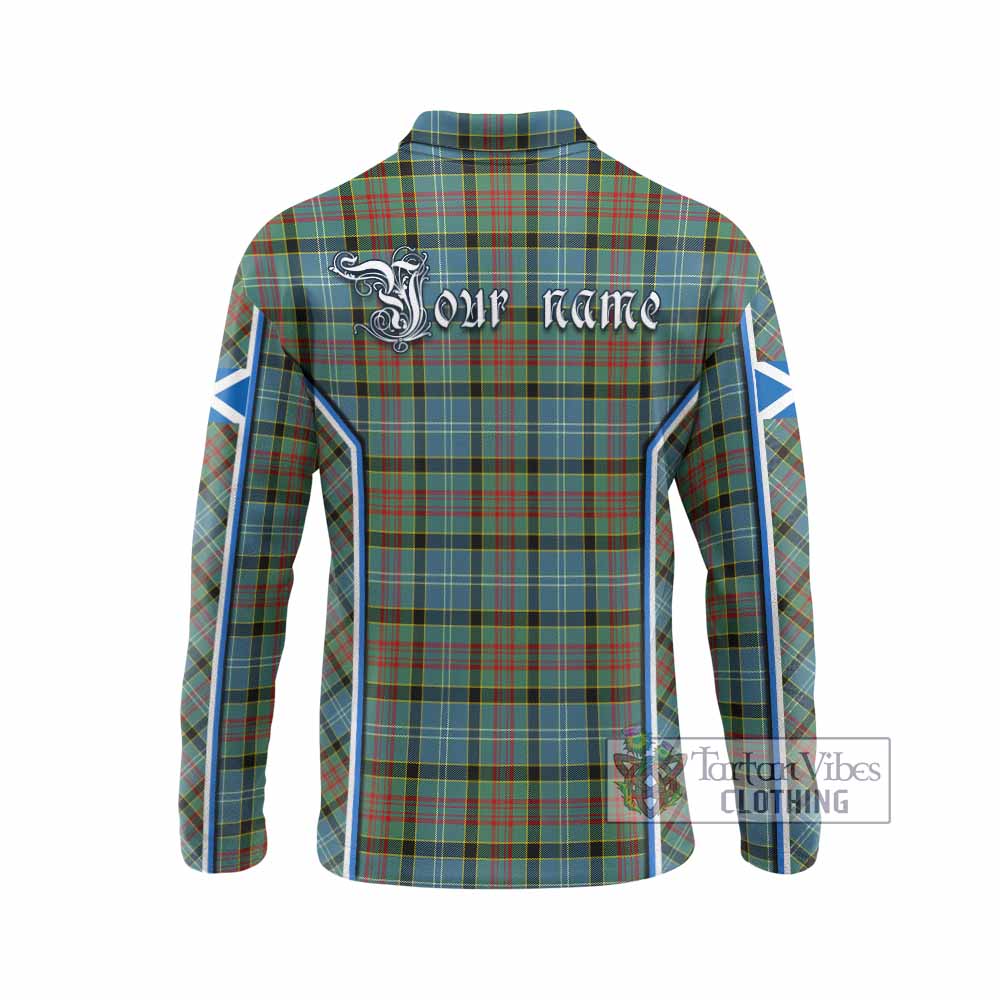 Cathcart Tartan Crest Long Sleeve Polo Shirt Scotland Coat of Arm Flag Style - Tartan Vibes Clothing