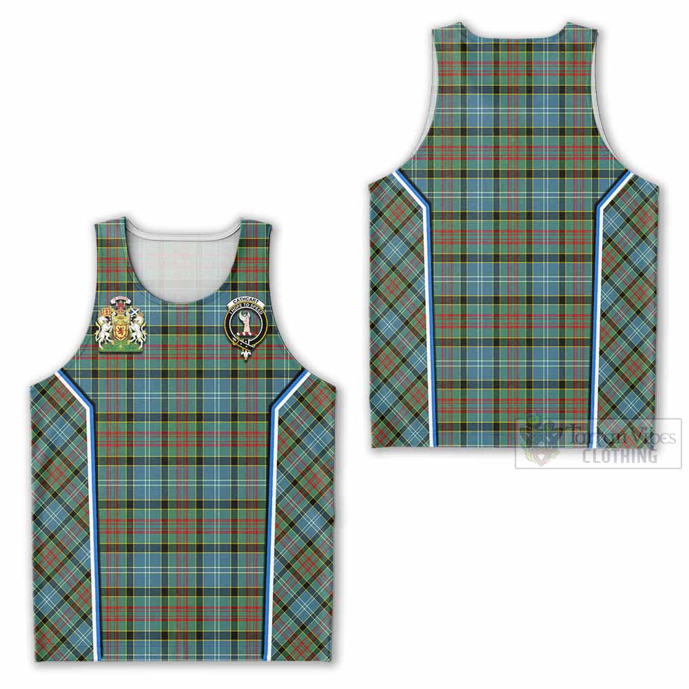 Cathcart Tartan Crest Men Tank Top Scotland Coat of Arm Flag Style - Tartan Vibes Clothing