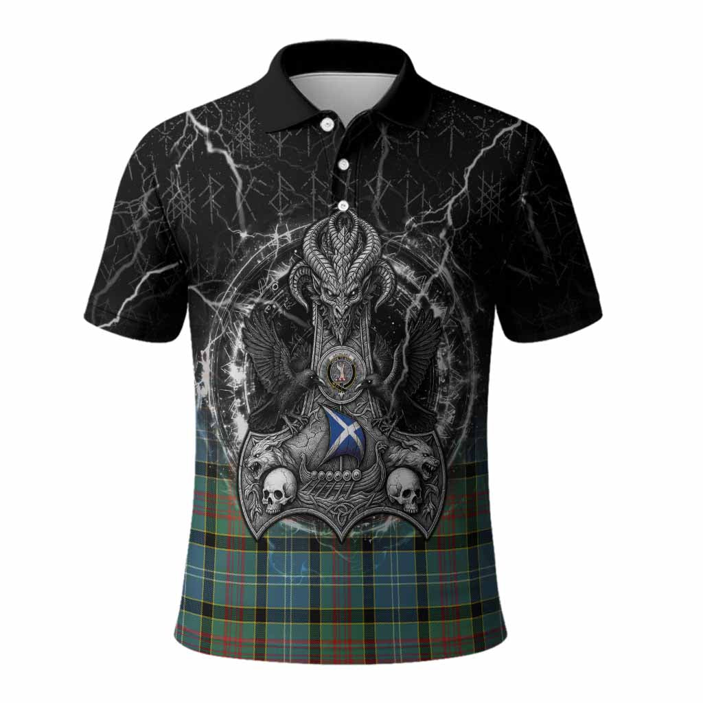 Cathcart Tartan Crest Polo Shirt Celtic Odin's Raven Legacy