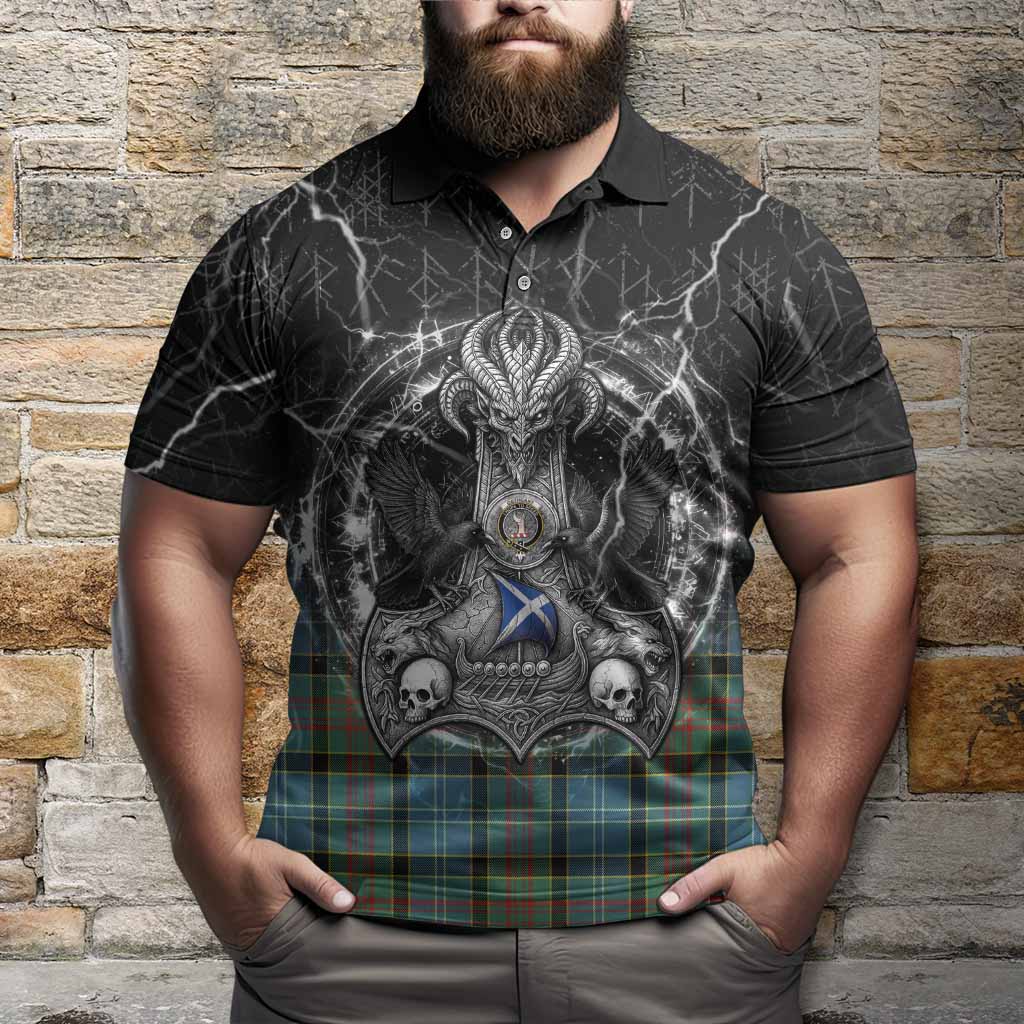 Cathcart Tartan Crest Polo Shirt Celtic Odin's Raven Legacy