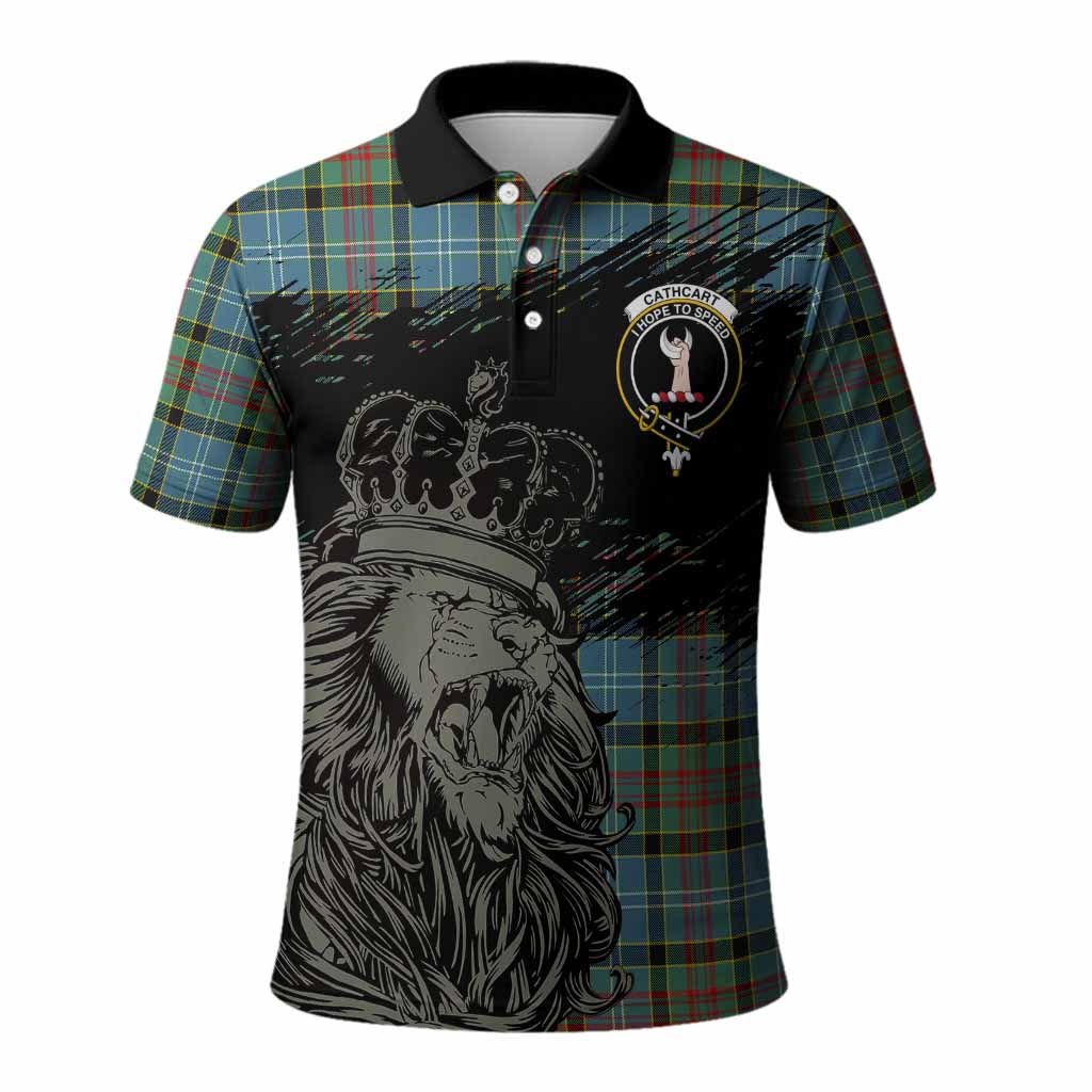 Cathcart Tartan Crest Polo Shirt Crowned Lion Heritage Style