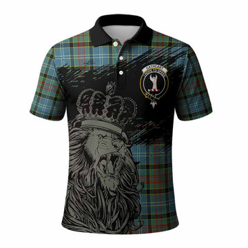 Cathcart Tartan Crest Polo Shirt Crowned Lion Heritage Style