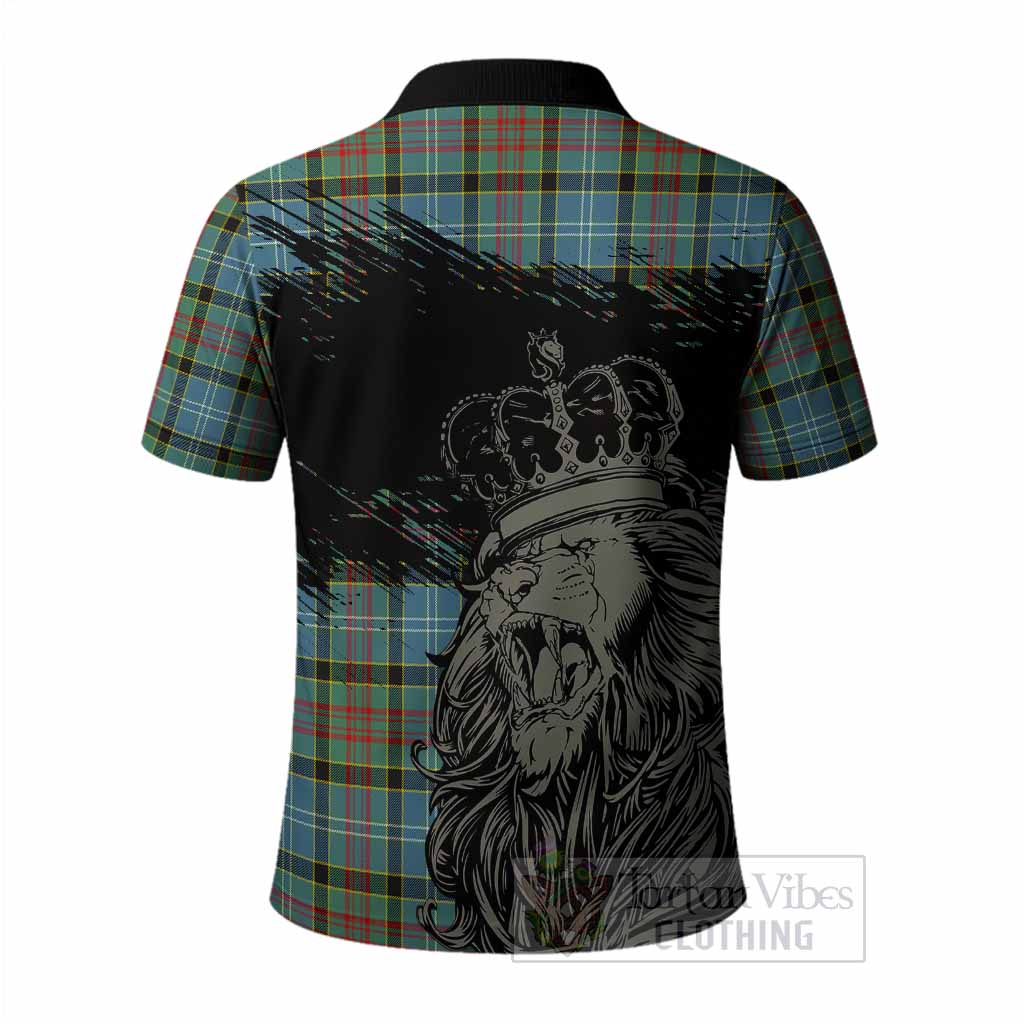 Cathcart Tartan Crest Polo Shirt Crowned Lion Heritage Style