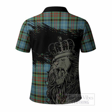 Cathcart Tartan Crest Polo Shirt Crowned Lion Heritage Style