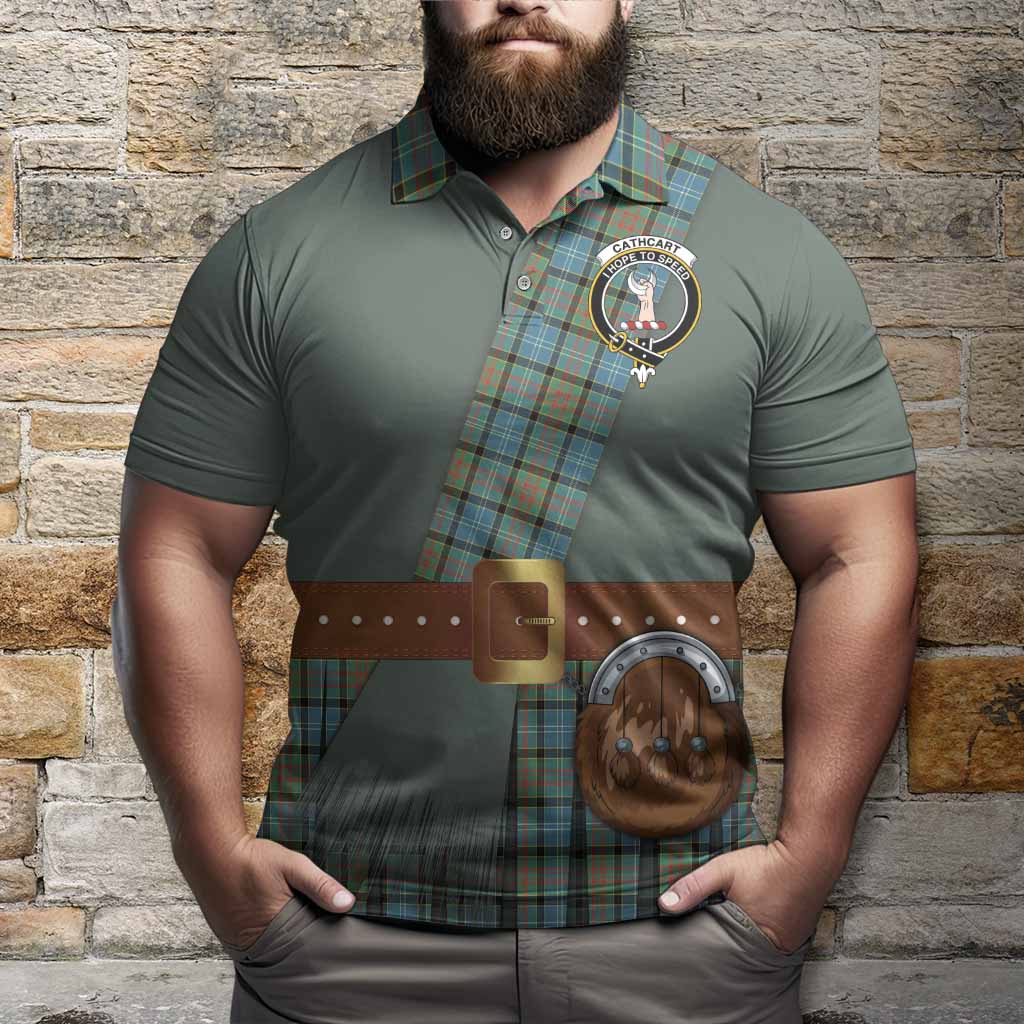 Cathcart Tartan Crest Polo Shirt Kilt Costume Style