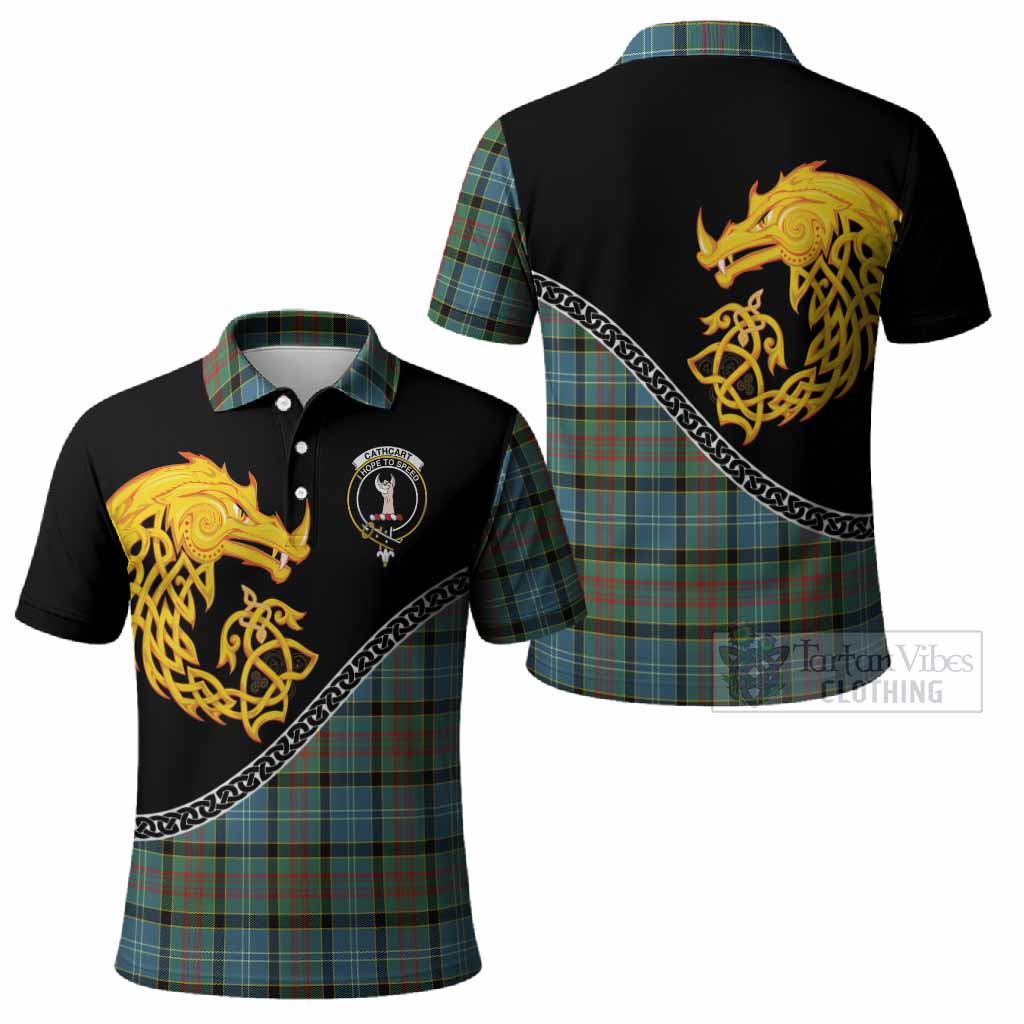 Cathcart Tartan Crest Polo Shirt Legendary Dragon Knot Half Style