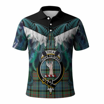 Cathcart Tartan Crest Polo Shirt New Zealand Maori Korowai Cloak