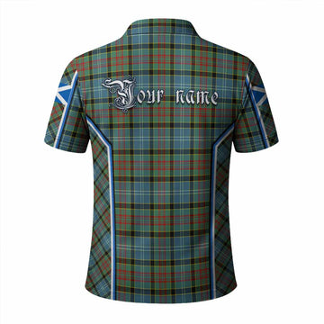 Cathcart Tartan Crest Polo Shirt Scotland Coat of Arm Flag Style
