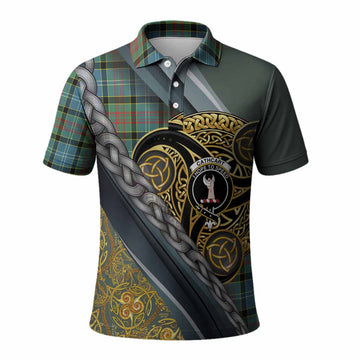Cathcart Tartan Crest Polo Shirt Scottish Triskele Celtic