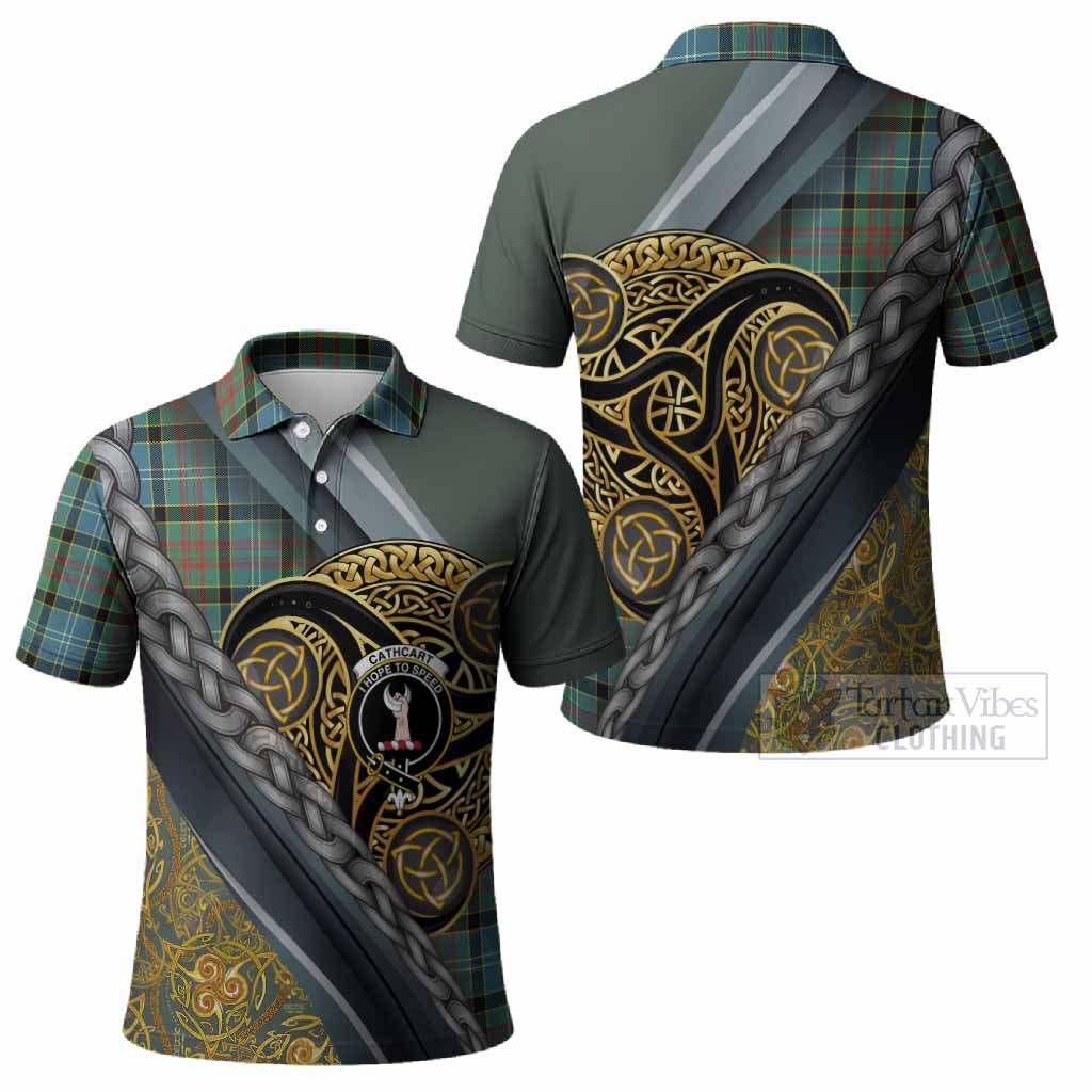 Cathcart Tartan Crest Polo Shirt Scottish Triskele Celtic