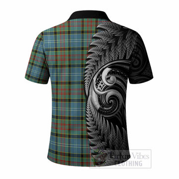 Cathcart Tartan Crest Polo Shirt With New Zealand Silver Fern Maori Koru