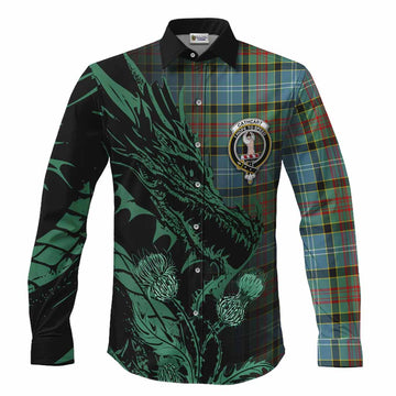 Cathcart Tartan Crest Scottish Long Sleeve Button Shirts Dragon and Thistle