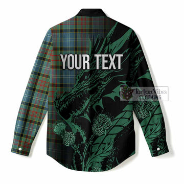 Cathcart Tartan Crest Scottish Women Casual Shirt Dragon and Thistle
