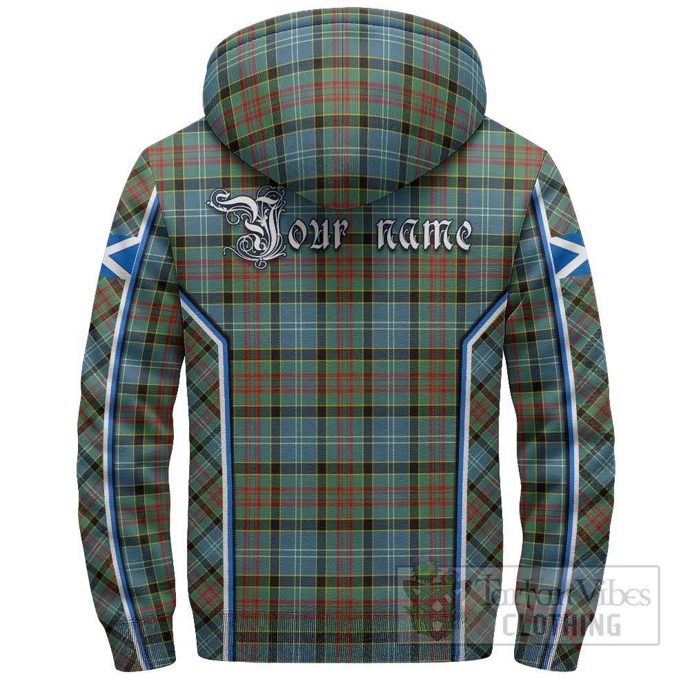Cathcart Tartan Crest Sherpa Hoodie Scotland Coat of Arm Flag Style - Tartan Vibes Clothing