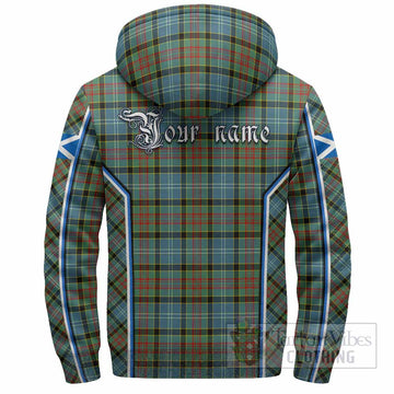 Cathcart Tartan Crest Sherpa Hoodie Scotland Coat of Arm Flag Style