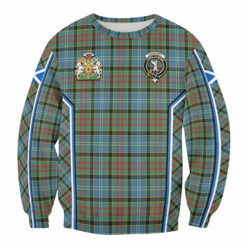 Cathcart Tartan Crest Sweatshirt Scotland Coat of Arm Flag Style