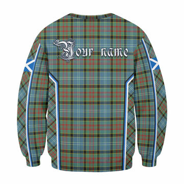 Cathcart Tartan Crest Sweatshirt Scotland Coat of Arm Flag Style