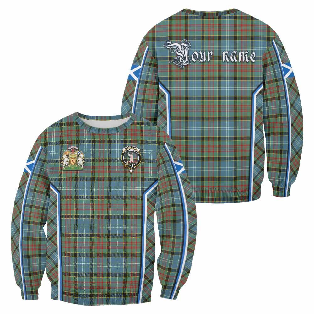 Cathcart Tartan Crest Sweatshirt Scotland Coat of Arm Flag Style - Tartan Vibes Clothing