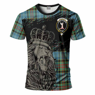 Cathcart Tartan Crest T-Shirt Crowned Lion Heritage Style