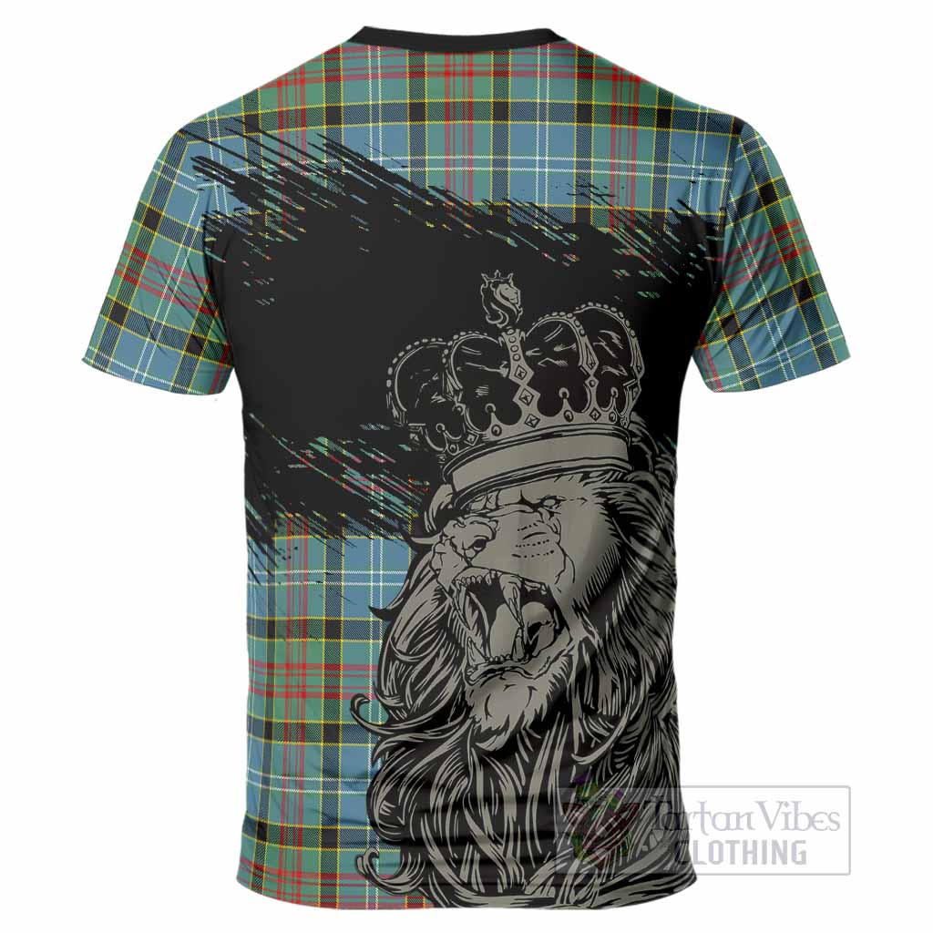 Cathcart Tartan Crest T-Shirt Crowned Lion Heritage Style