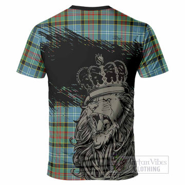 Cathcart Tartan Crest T-Shirt Crowned Lion Heritage Style