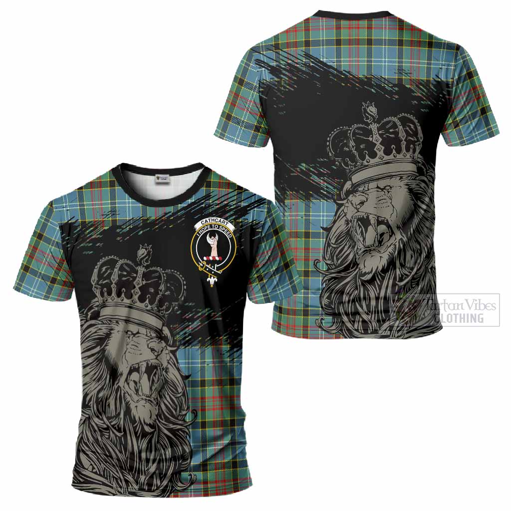 Cathcart Tartan Crest T-Shirt Crowned Lion Heritage Style