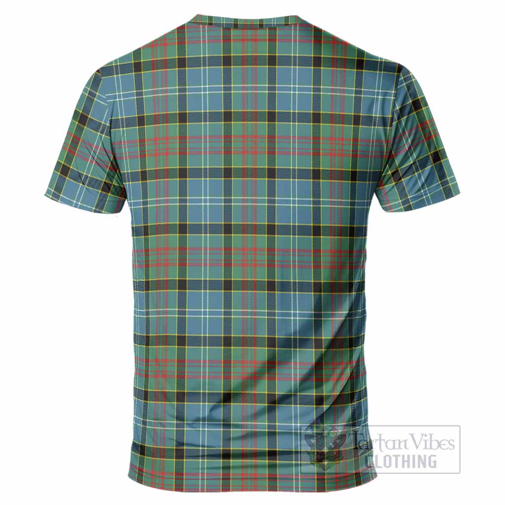 Cathcart Tartan Crest T-Shirt Ferocious Lion Style