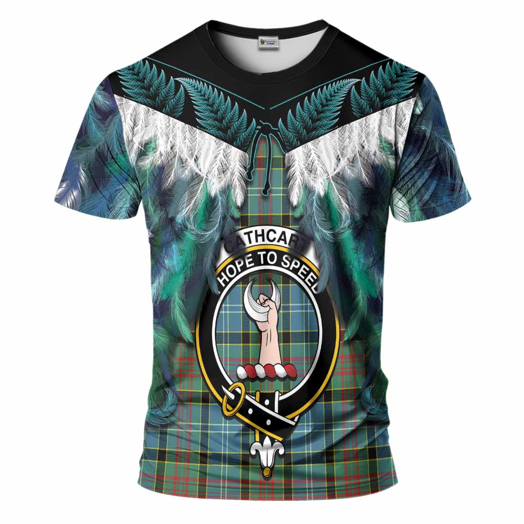 Cathcart Tartan Crest T-Shirt New Zealand Maori Korowai Cloak