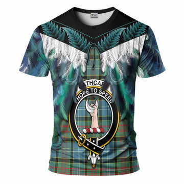 Cathcart Tartan Crest T-Shirt New Zealand Maori Korowai Cloak