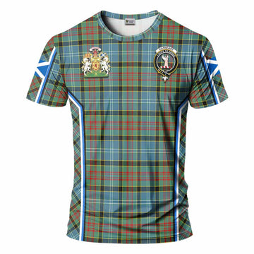 Cathcart Tartan Crest T-shirt Scotland Coat of Arm Flag Style - Tartan Vibes Clothing