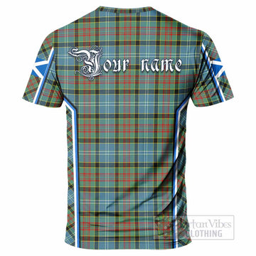 Cathcart Tartan Crest T-shirt Scotland Coat of Arm Flag Style - Tartan Vibes Clothing
