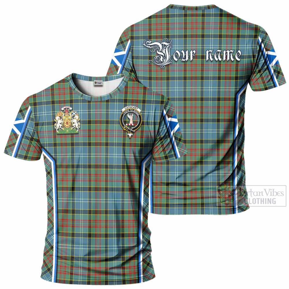Cathcart Tartan Crest T-shirt Scotland Coat of Arm Flag Style - Tartan Vibes Clothing