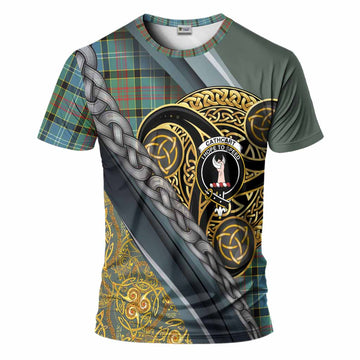 Cathcart Tartan Crest T-Shirt Scottish Triskele Celtic