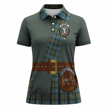 Cathcart Tartan Crest Women Polo Shirt Kilt Costume Style
