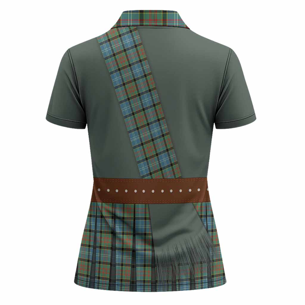 Cathcart Tartan Crest Women Polo Shirt Kilt Costume Style