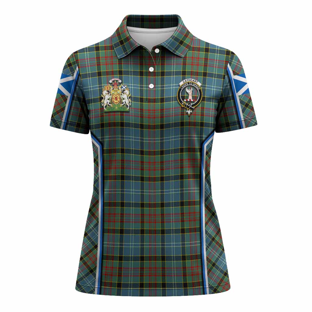 Cathcart Tartan Crest Women's Polo Shirt Scotland Coat of Arm Flag Style - Tartan Vibes Clothing