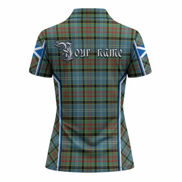 Cathcart Tartan Crest Women's Polo Shirt Scotland Coat of Arm Flag Style