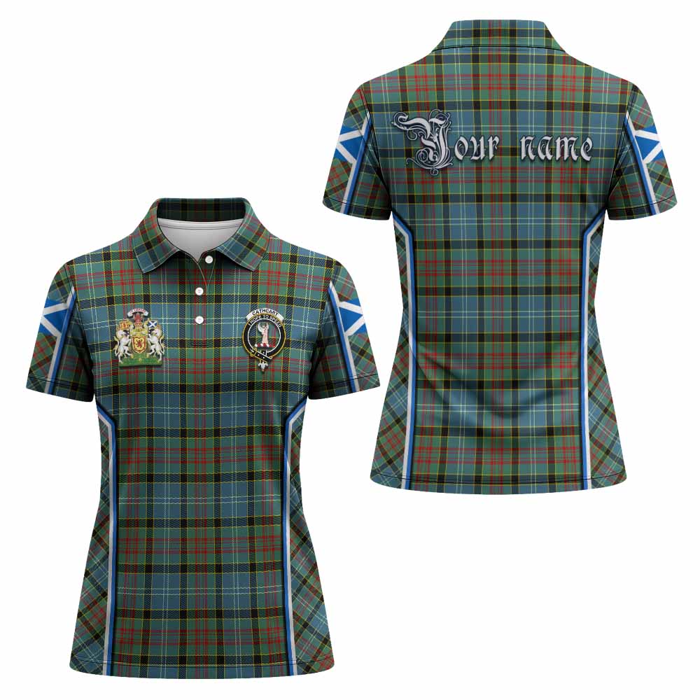 Cathcart Tartan Crest Women's Polo Shirt Scotland Coat of Arm Flag Style - Tartan Vibes Clothing