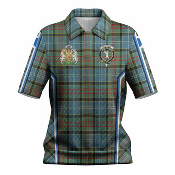 Cathcart Tartan Crest Women’s Polo Sweater Top Scotland Coat of Arm Flag Style