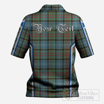Cathcart Tartan Crest Women’s Polo Sweater Top Scotland Coat of Arm Flag Style