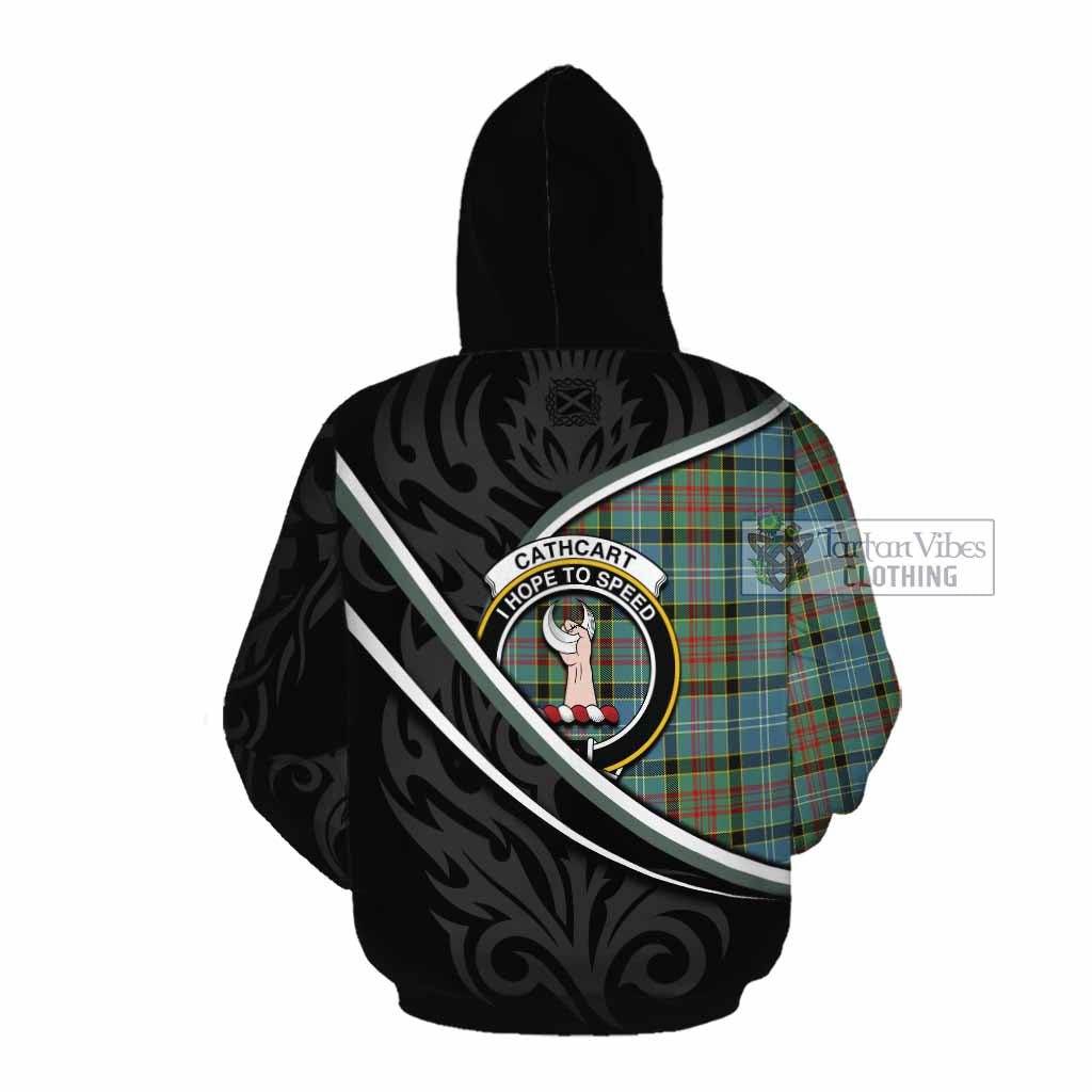 Cathcart Tartan Family Crest Cotton Hoodie Celtic Scottish Thistle Floral - Tartan Vibes Clothing