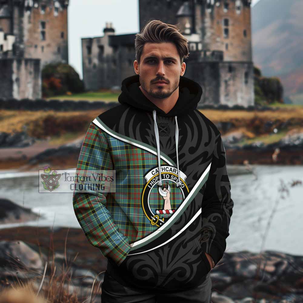 Cathcart Tartan Family Crest Cotton Hoodie Celtic Scottish Thistle Floral - Tartan Vibes Clothing