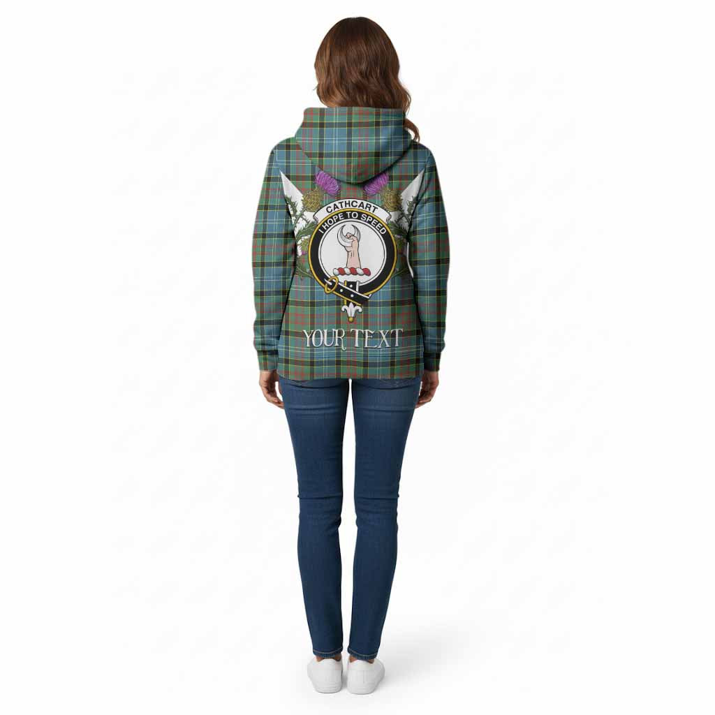 Cathcart Tartan Family Crest Cotton Hoodie Scottish Burns Night Thistle Floral