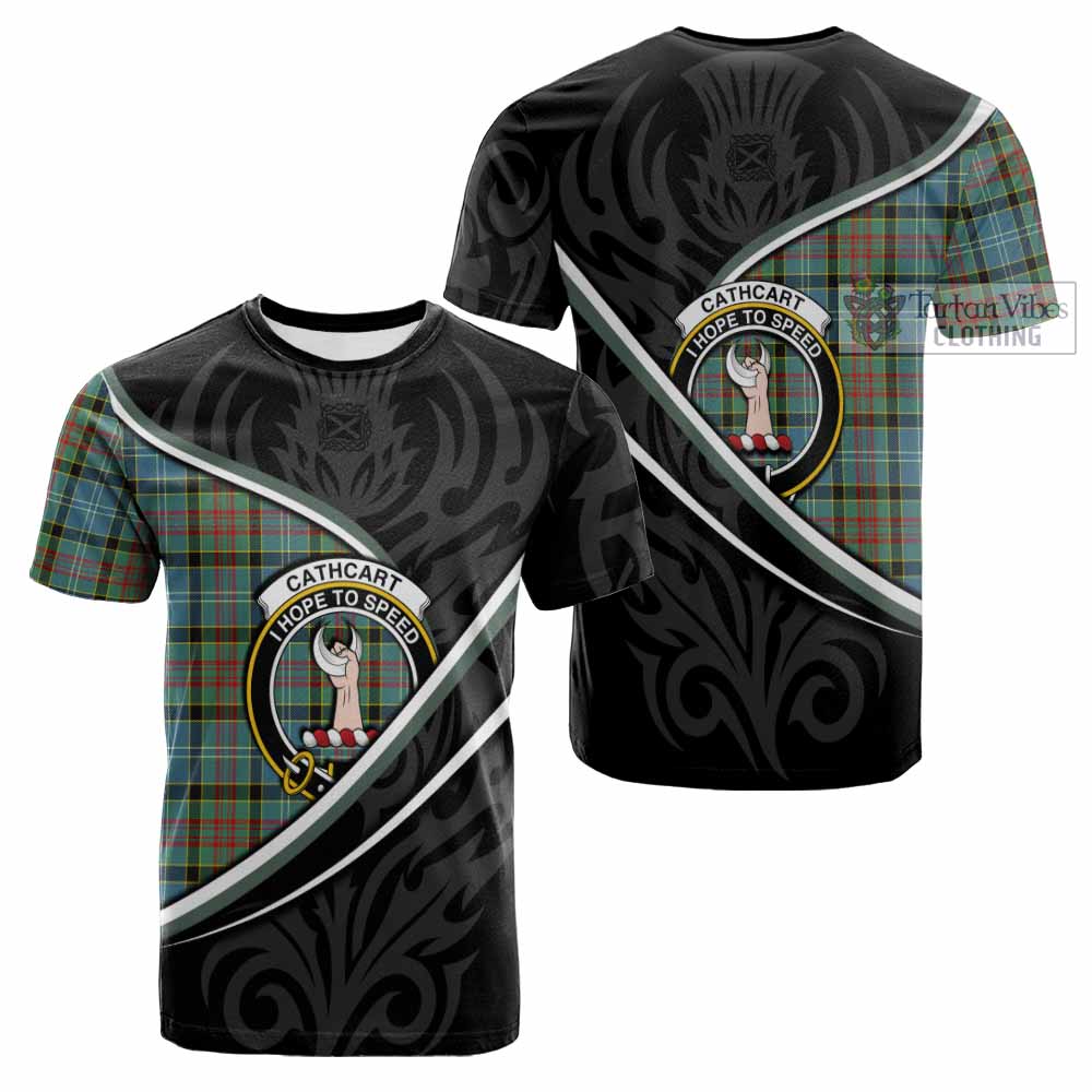 Cathcart Tartan Family Crest Cotton T-shirt Celtic Scottish Thistle Floral - Tartan Vibes Clothing