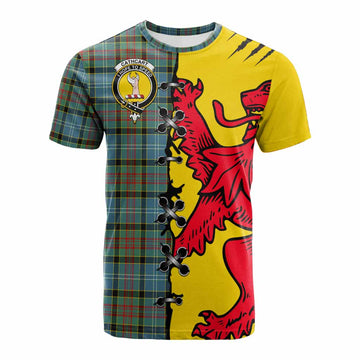 Cathcart Tartan Family Crest Cotton T-shirt Lion Rampant Honor - Tartan Vibes Clothing