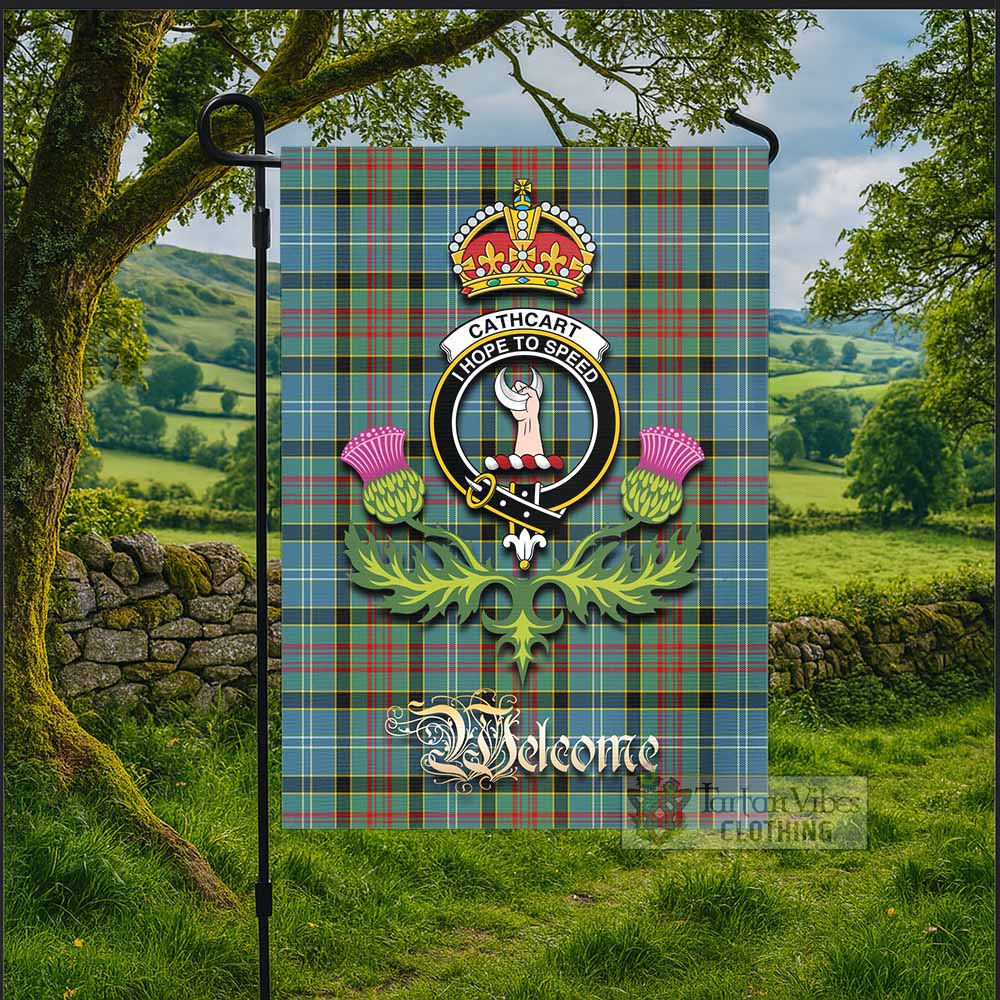 Cathcart Tartan Family Crest Garden Flag Royal Thistle Welcome Style - Tartan Vibes Clothing