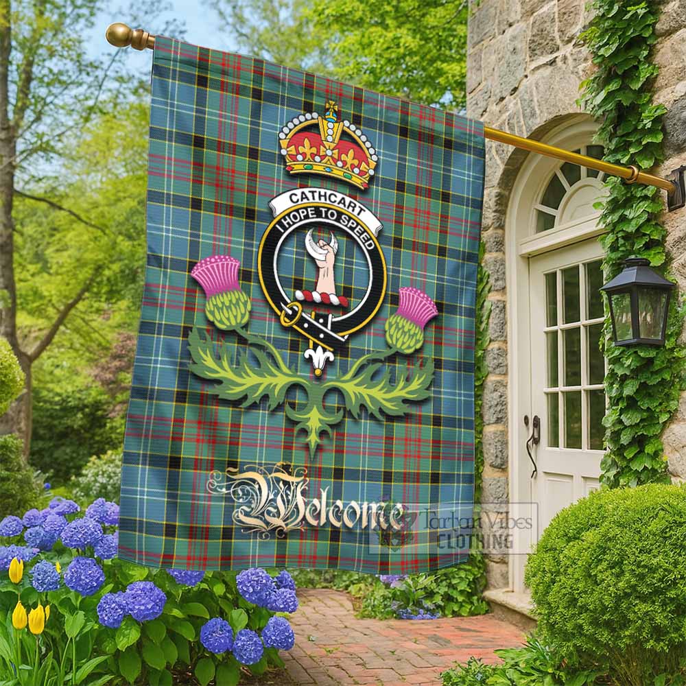 Cathcart Tartan Family Crest Garden Flag Royal Thistle Welcome Style - Tartan Vibes Clothing