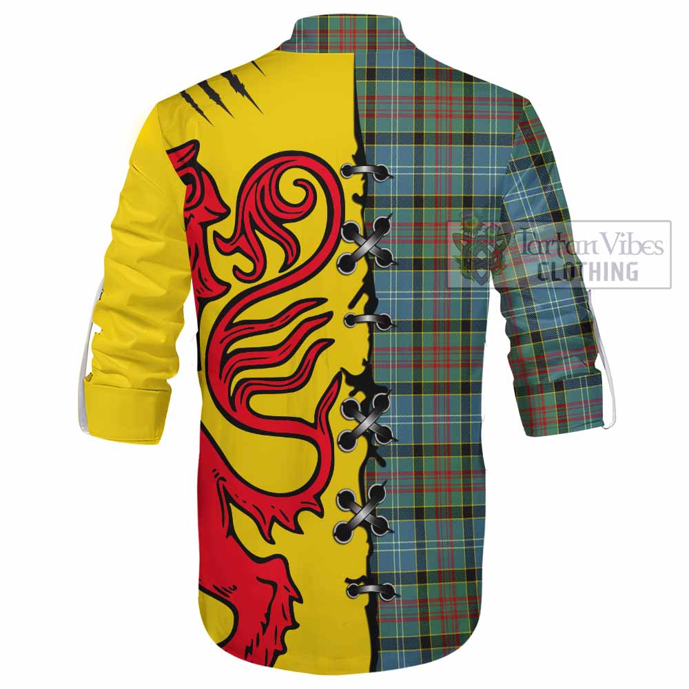 Cathcart Tartan Family Crest Ghillie Kilt Shirt Lion Rampant Honor - Tartan Vibes Clothing